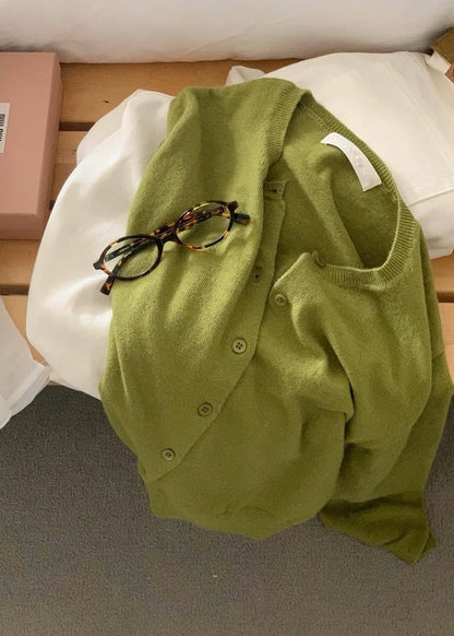 Cashmere crew neck cardigan