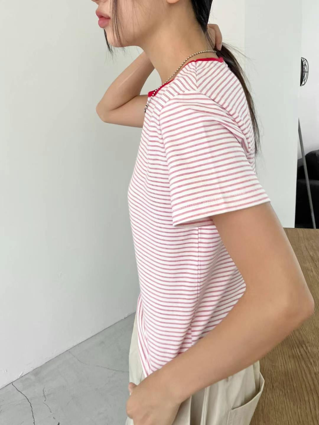 Mini borders ringer tee