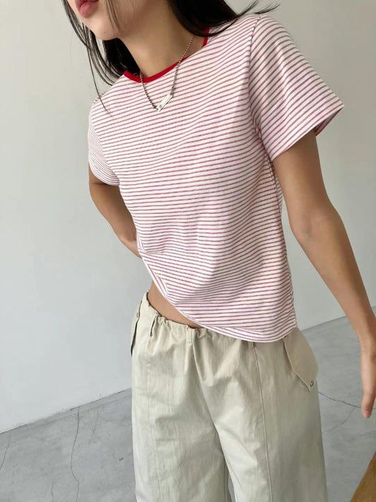 Mini borders ringer tee