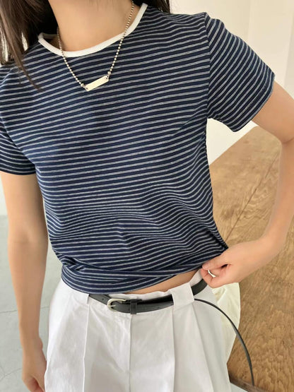 Mini borders ringer tee