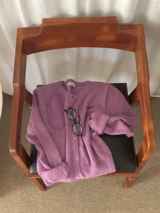 Alpaca Short cut cardigan