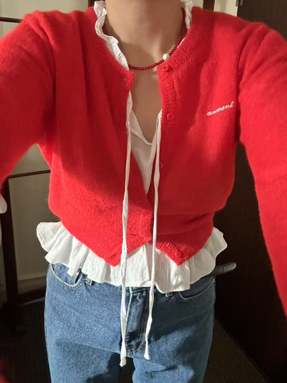 Alpaca Short cut cardigan