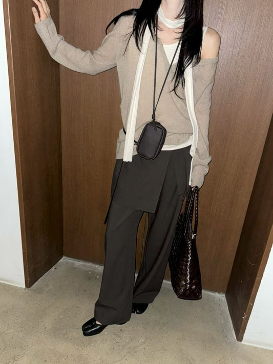 Apron layered trousers