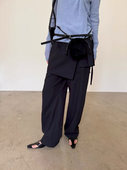 Apron layered trousers