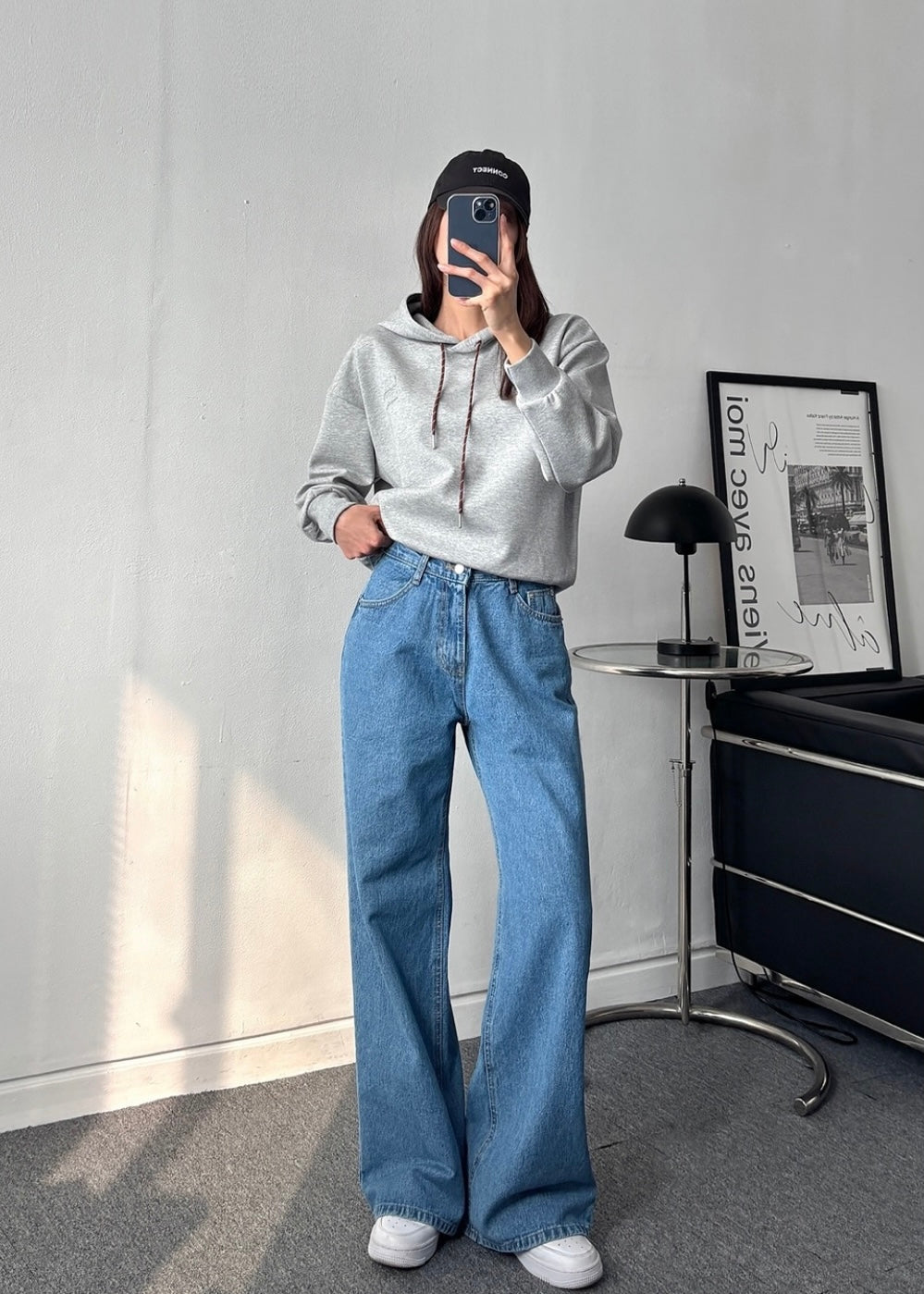Patched back jeans