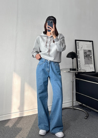 Patched back jeans
