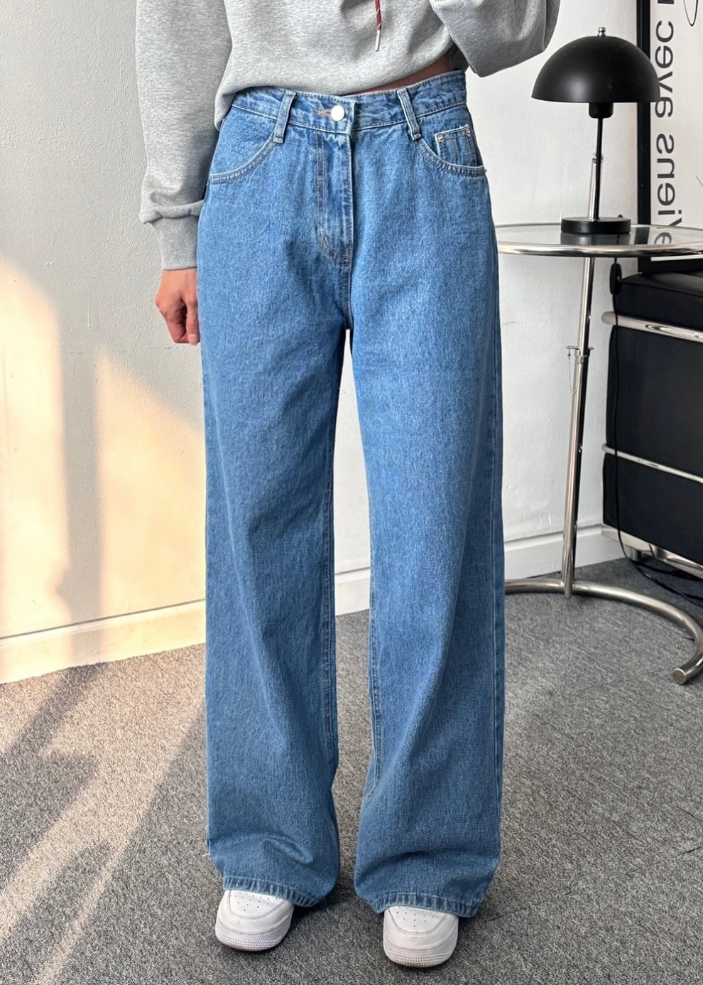 Patched back jeans