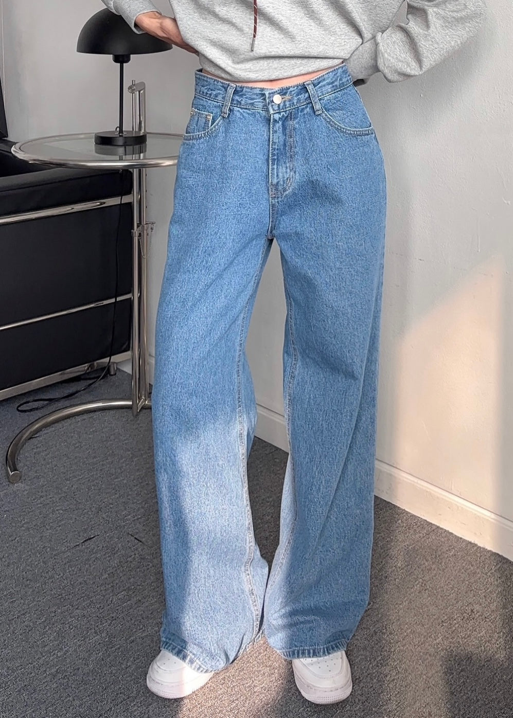 Patched back jeans