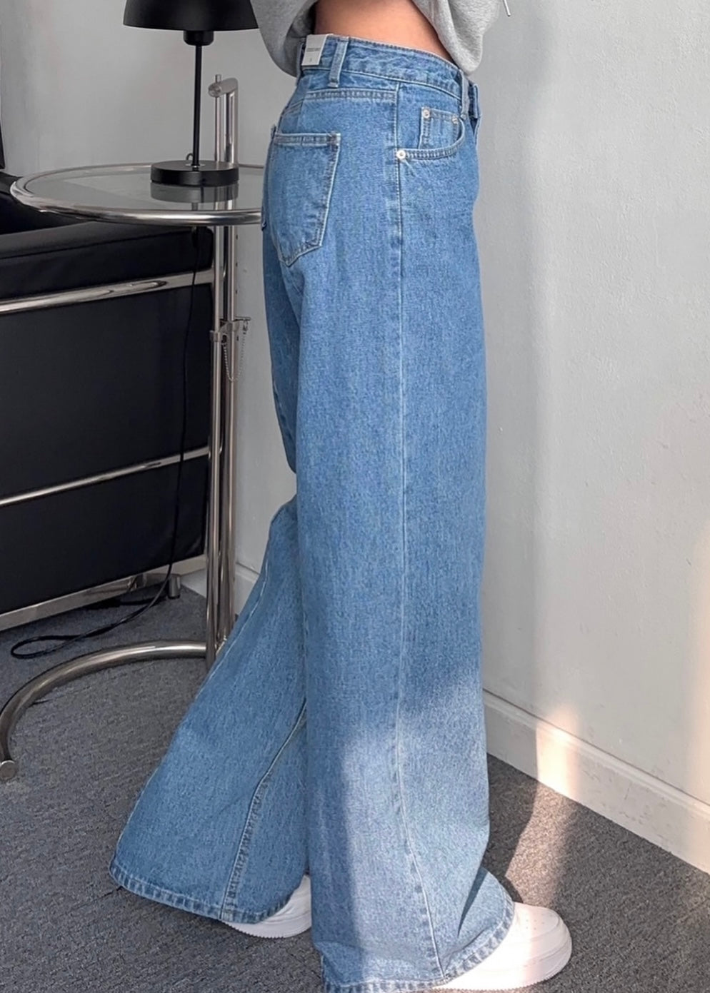 Patched back jeans