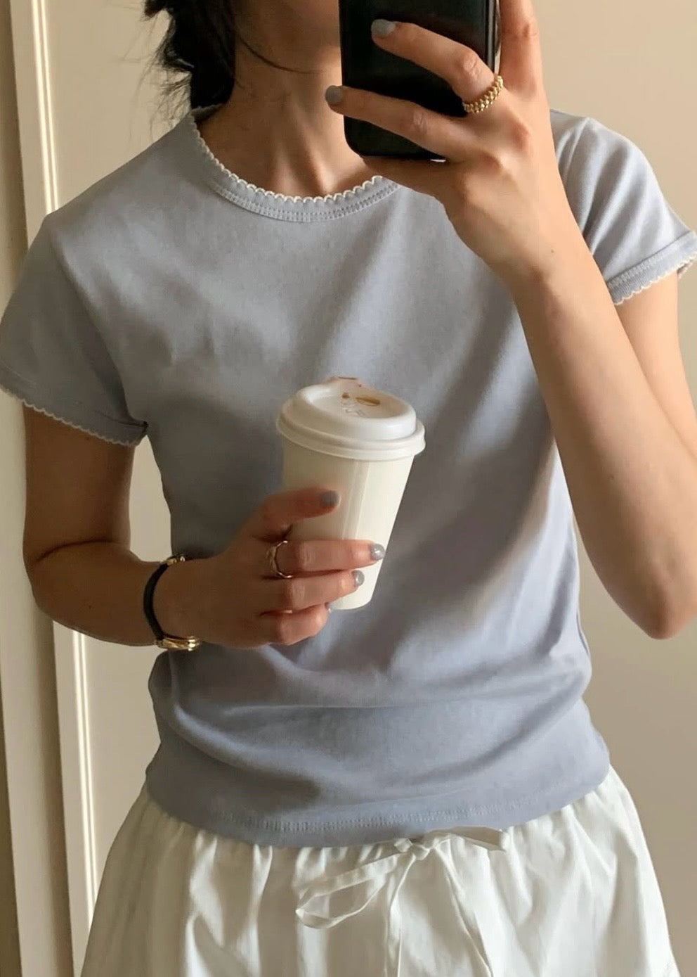 Wavy edge tee