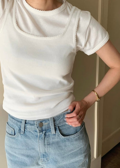 Wavy edge tee