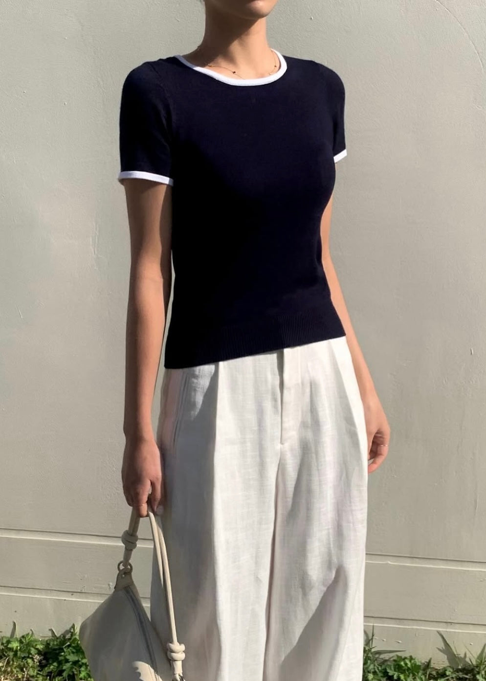 Ringer knit tee