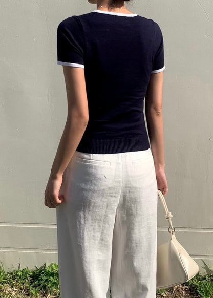 Ringer knit tee