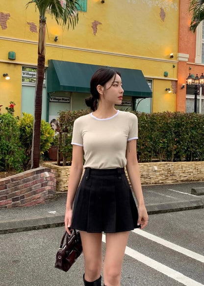 Ringer knit tee