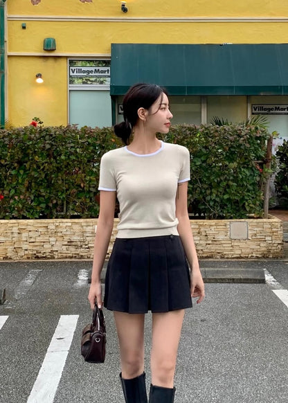 Ringer knit tee