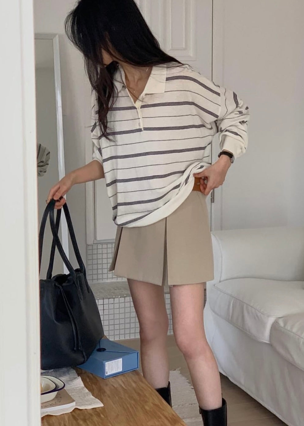 Borders knit top