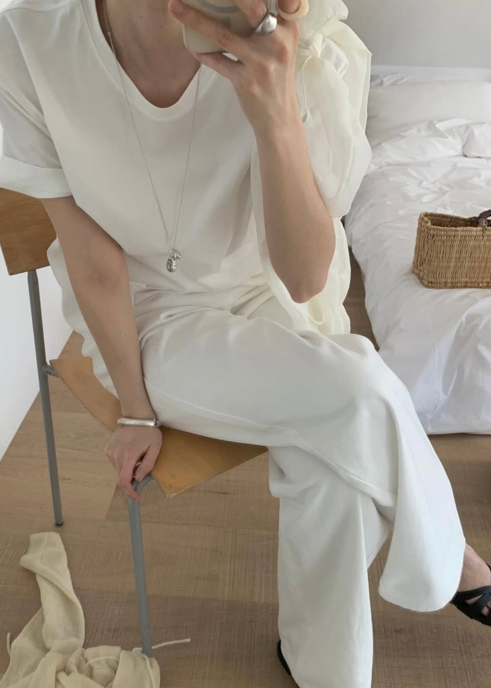 Off white wide pants