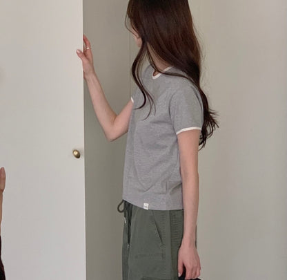Lace ringer tee