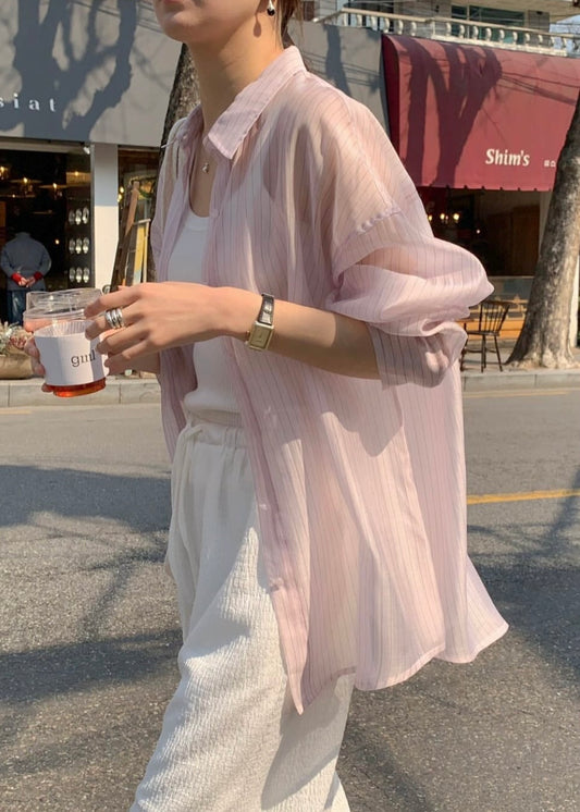 Semi transprent stripes shirt