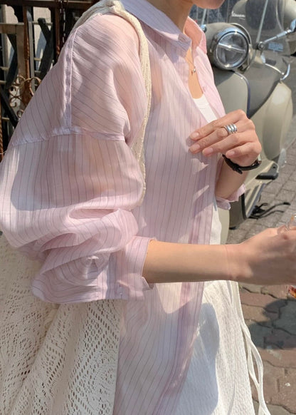 Semi transprent stripes shirt