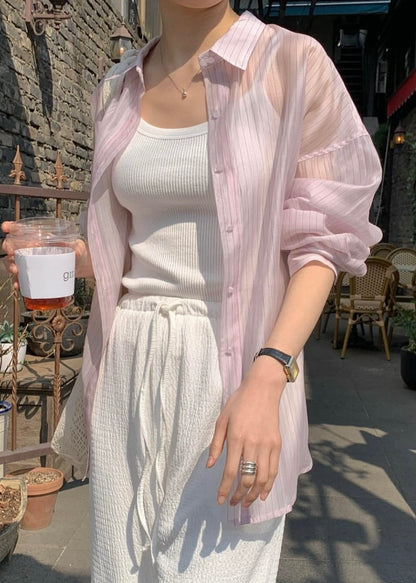 Semi transprent stripes shirt