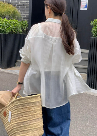 Semi transprent stripes shirt