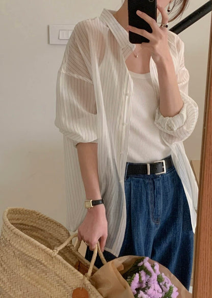 Semi transprent stripes shirt