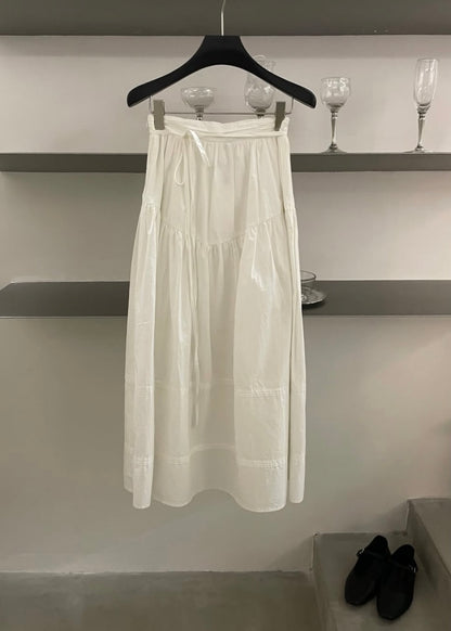 Lace up pleats skirt