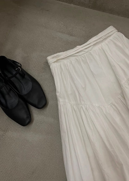 Lace up pleats skirt
