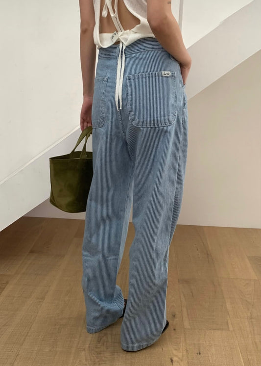 Washed stripes jeans