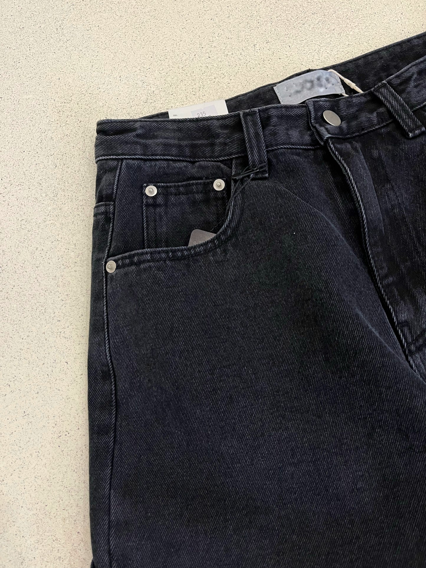 Washed cargo denim shorts