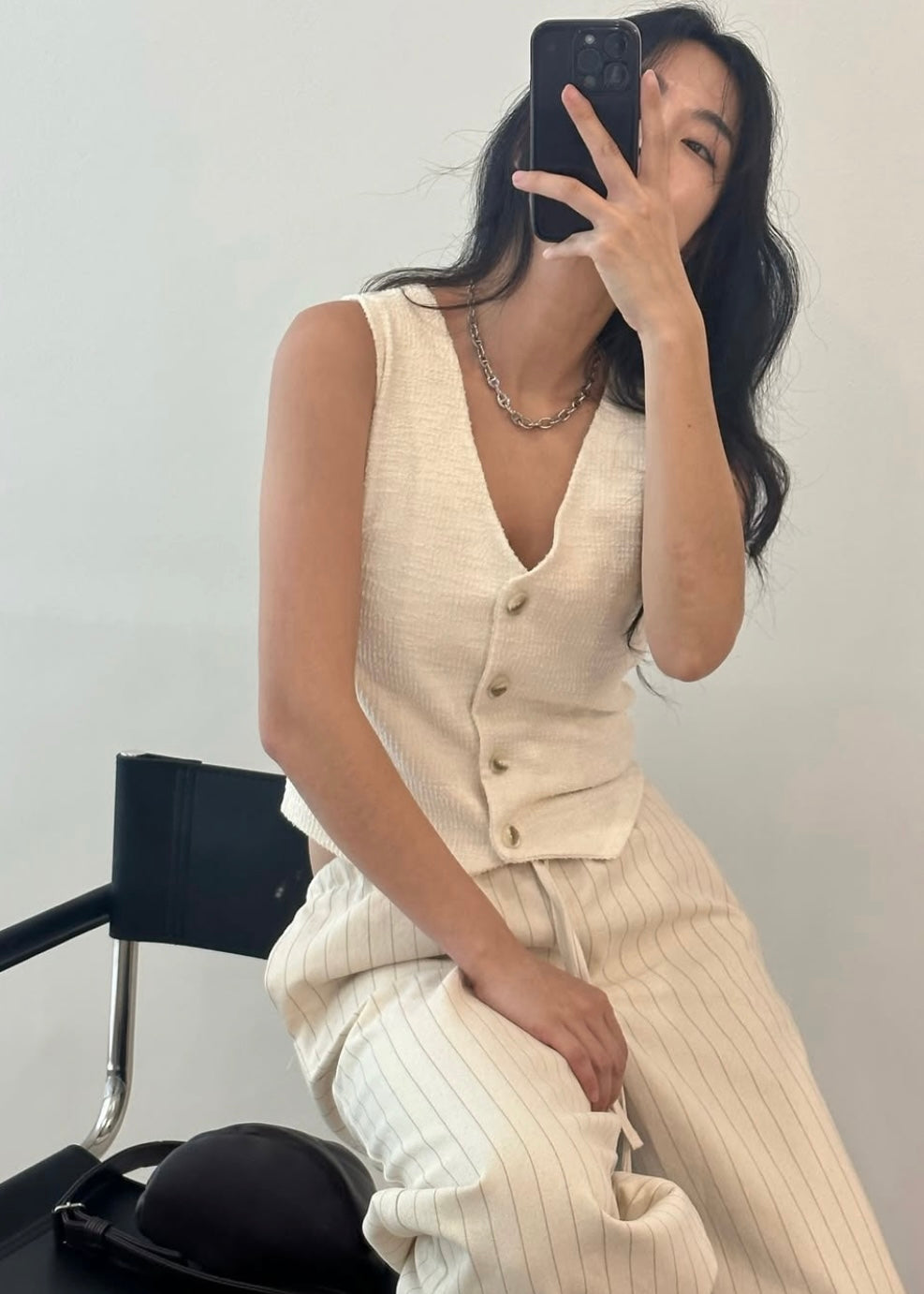 Towel textured waist coat