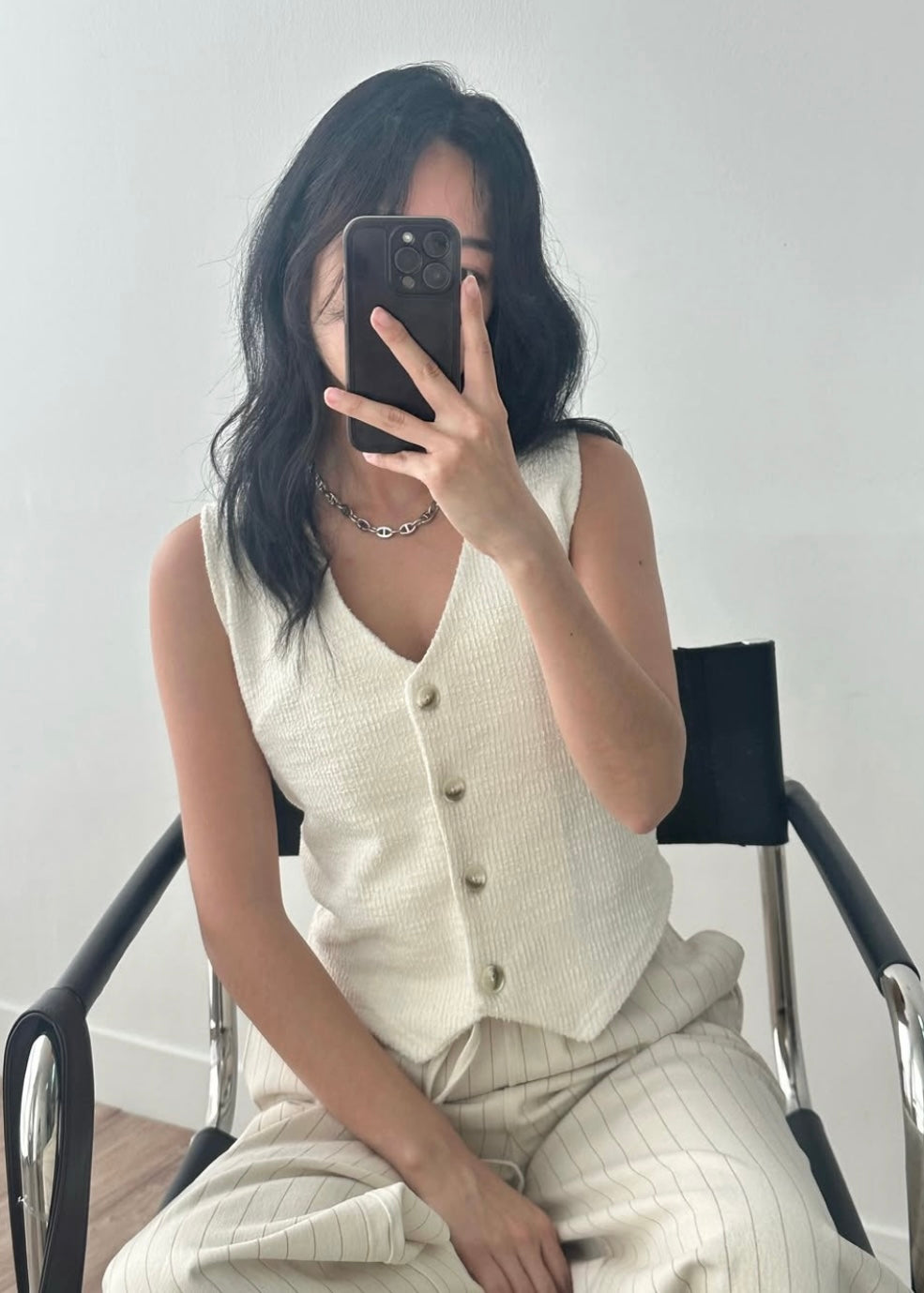 Towel textured waist coat