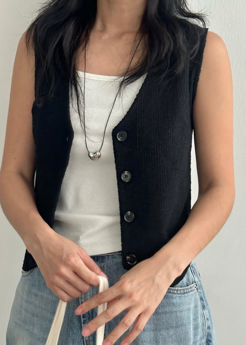Towel textured waist coat