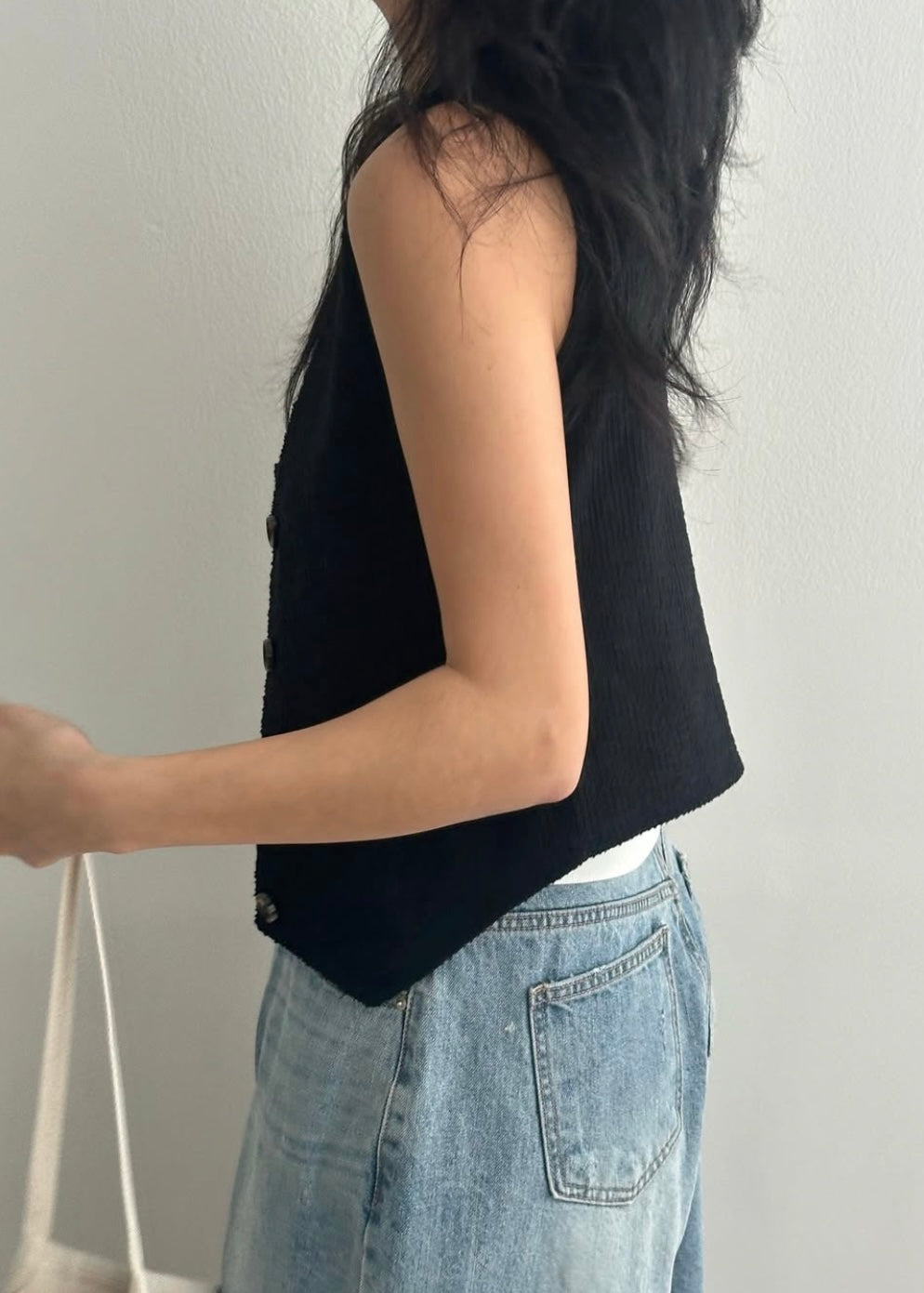 Towel textured waist coat