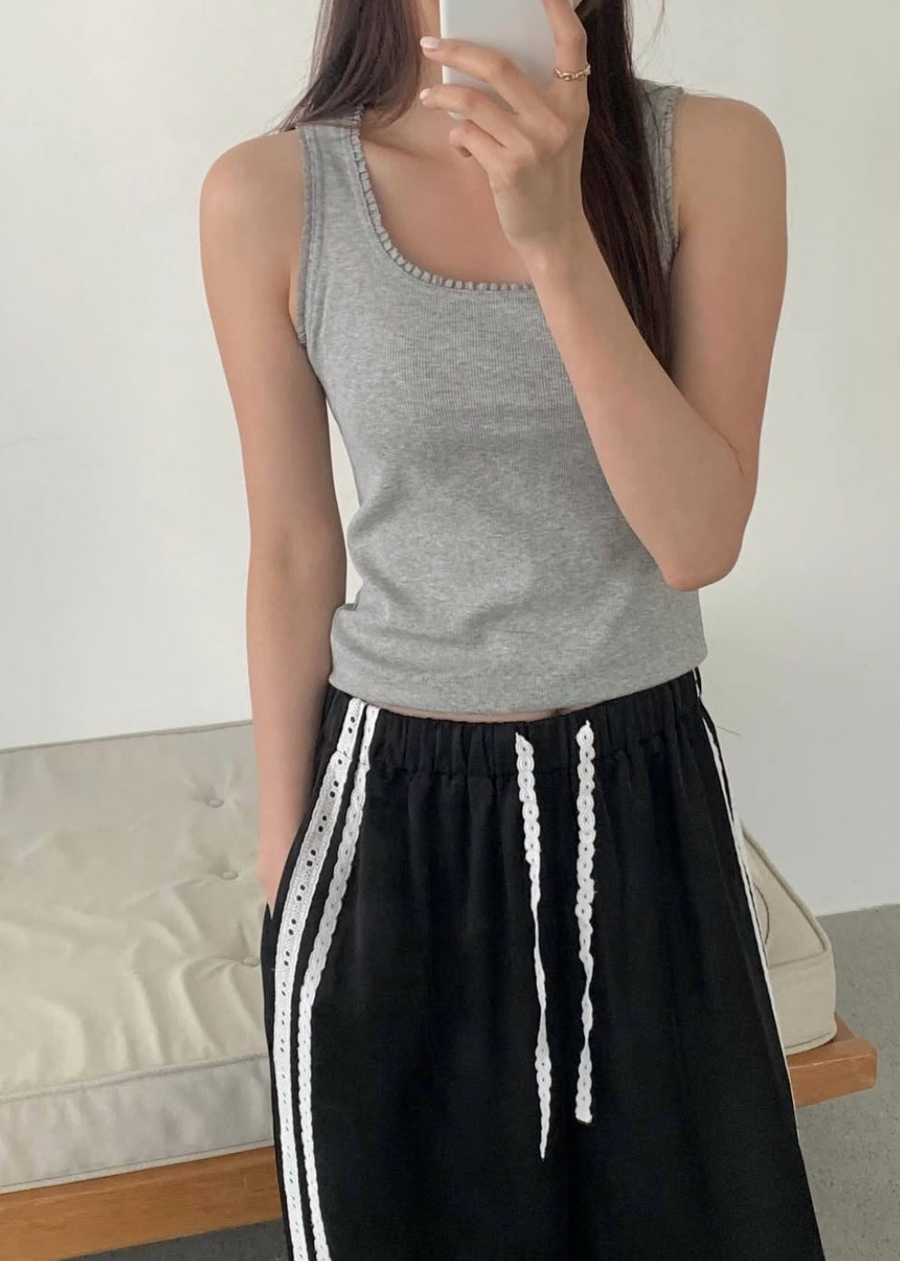 Lace edge camisole