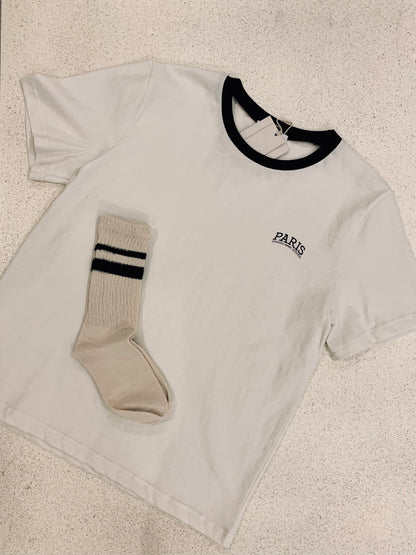 "Paris" ringer tee