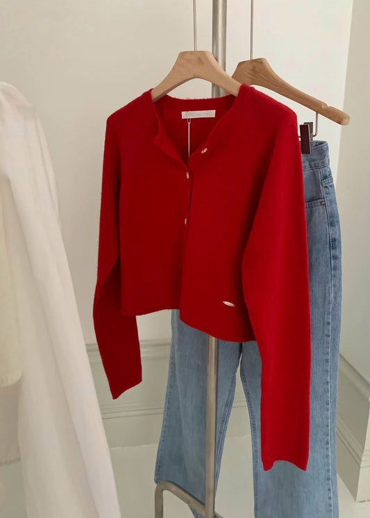 Cropped fit cardigan