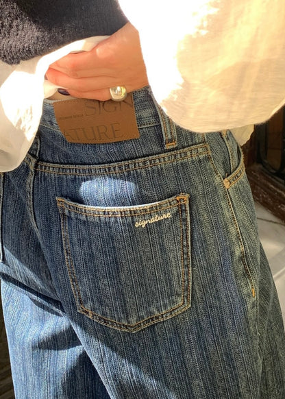 Bamboo pattern jeans