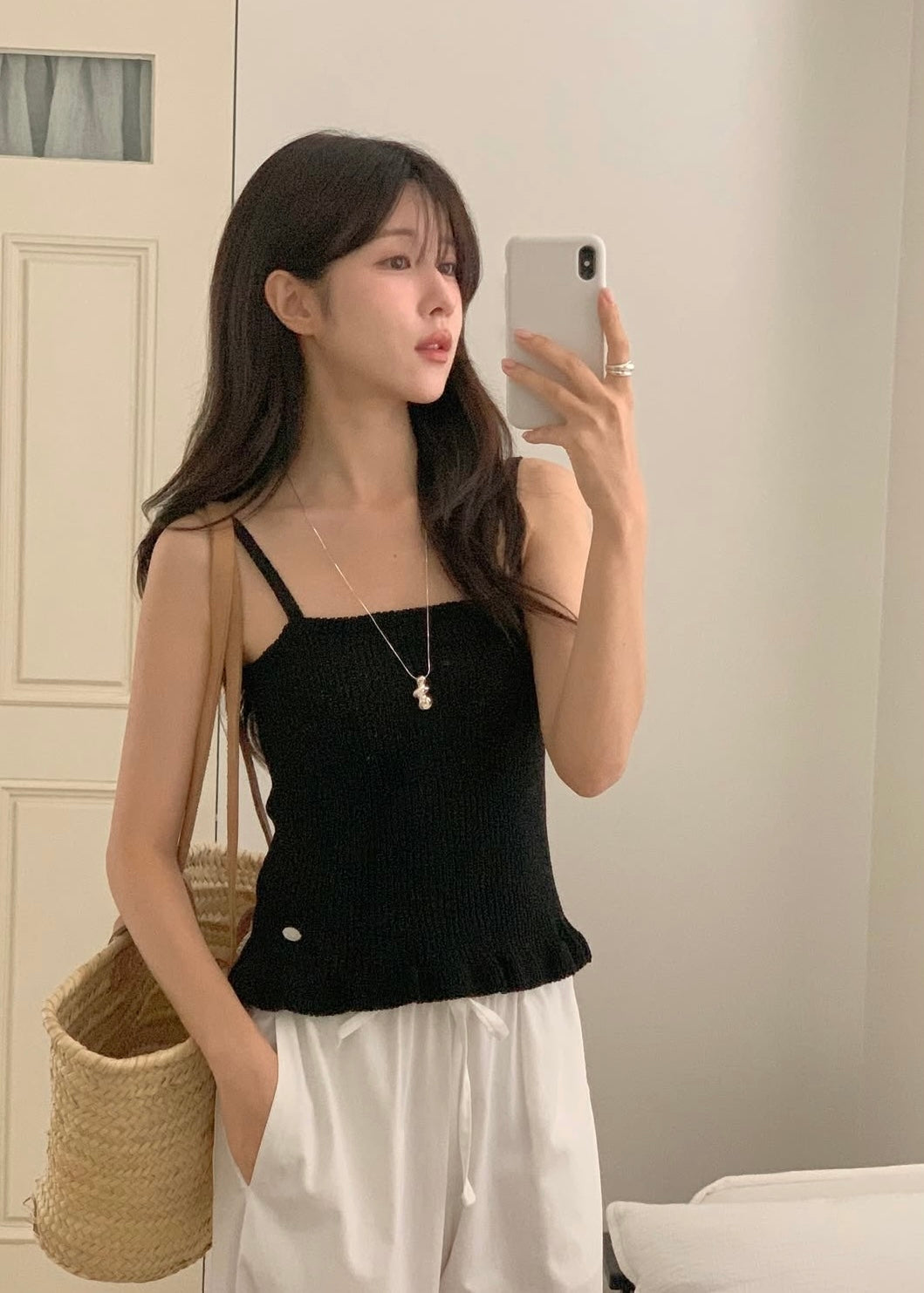 Ruffle bottom knit top