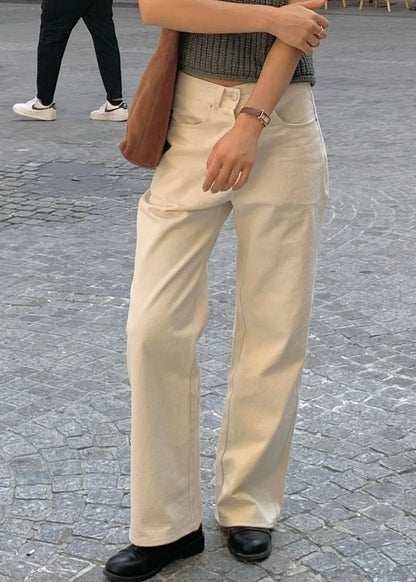 canvas straight jeans