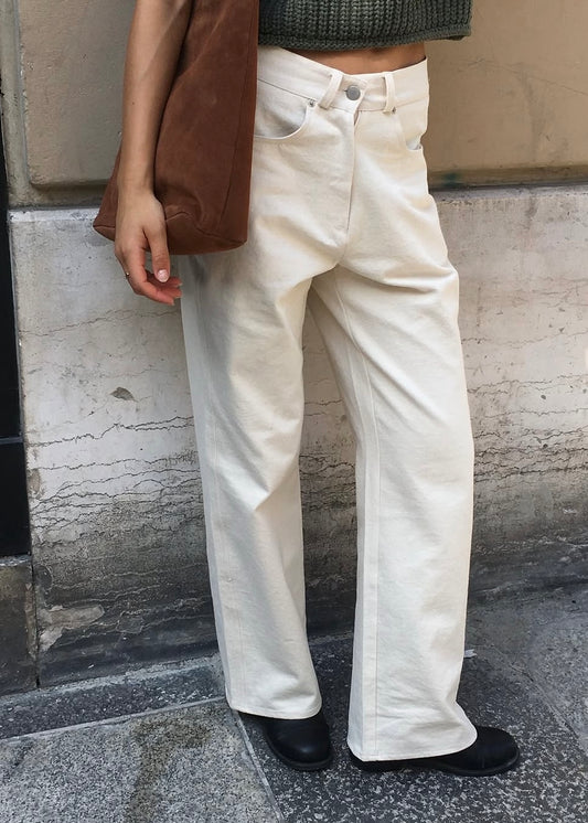 canvas straight jeans