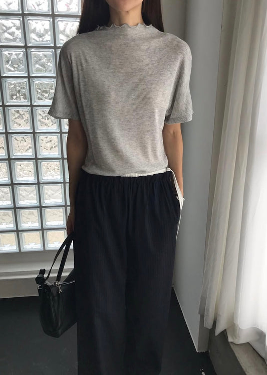 Ruffle neck chiffon top