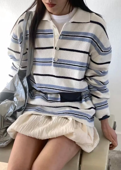 Loosen knit rugby shirt