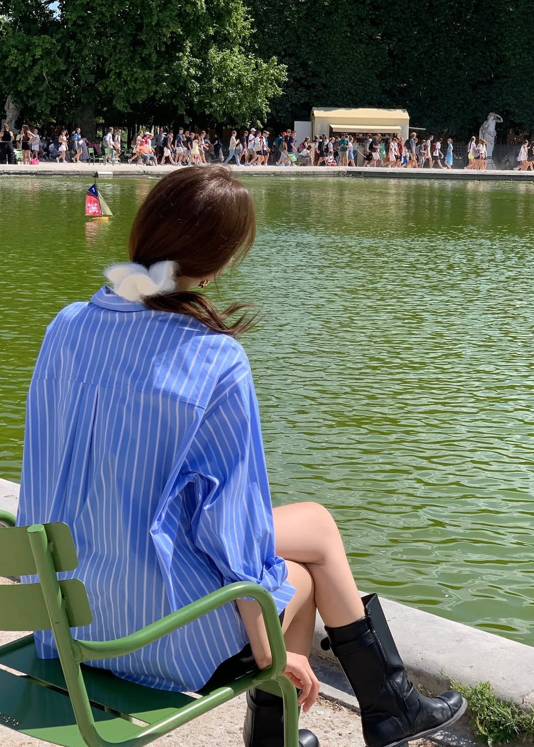 Retro stripes pocket shirt