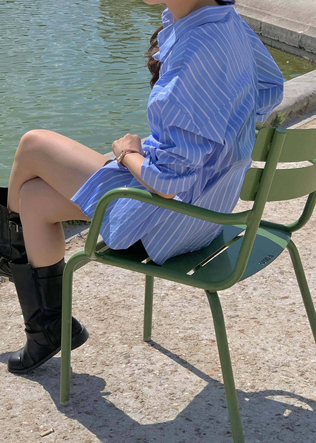 Retro stripes pocket shirt