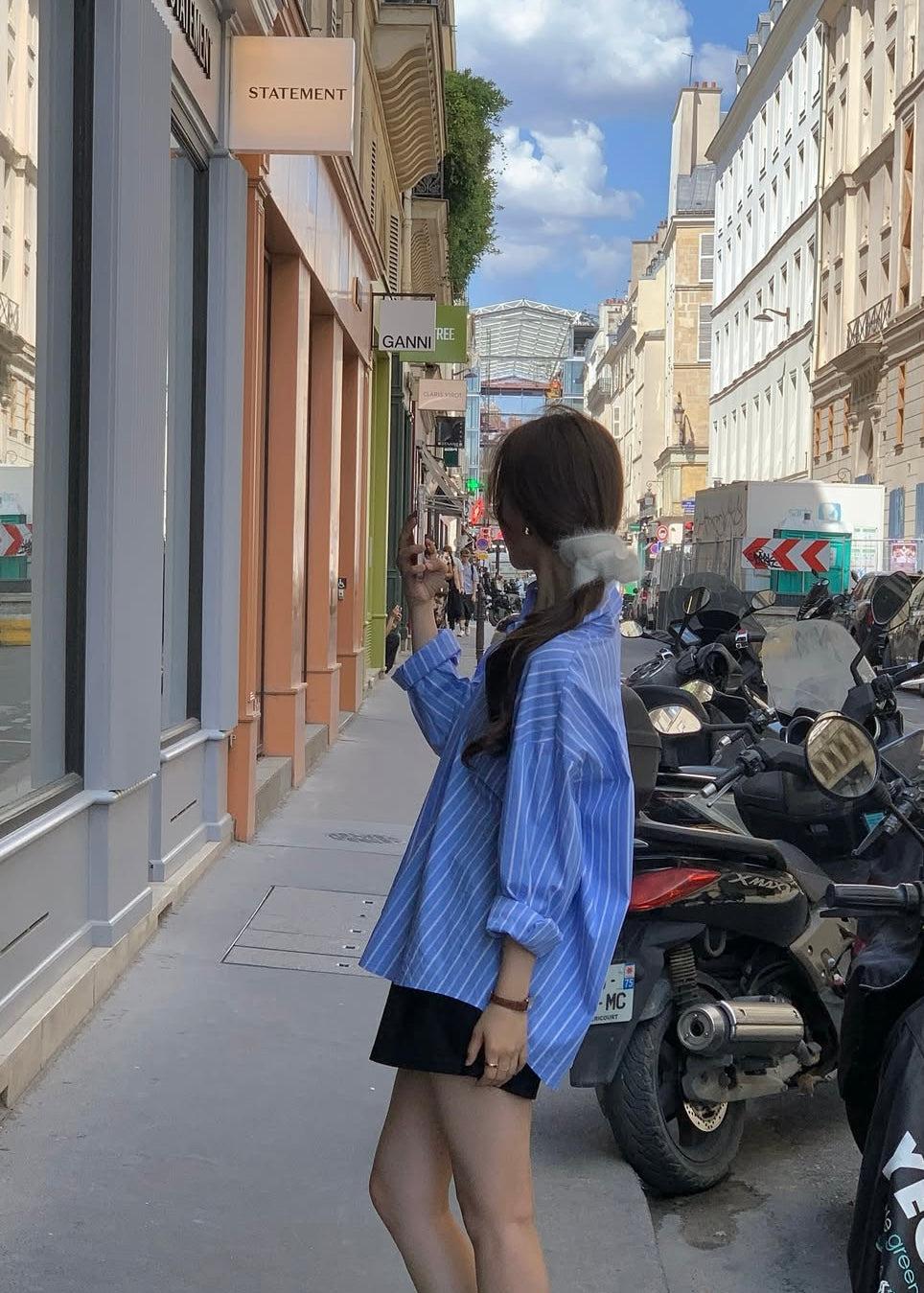 Retro stripes pocket shirt
