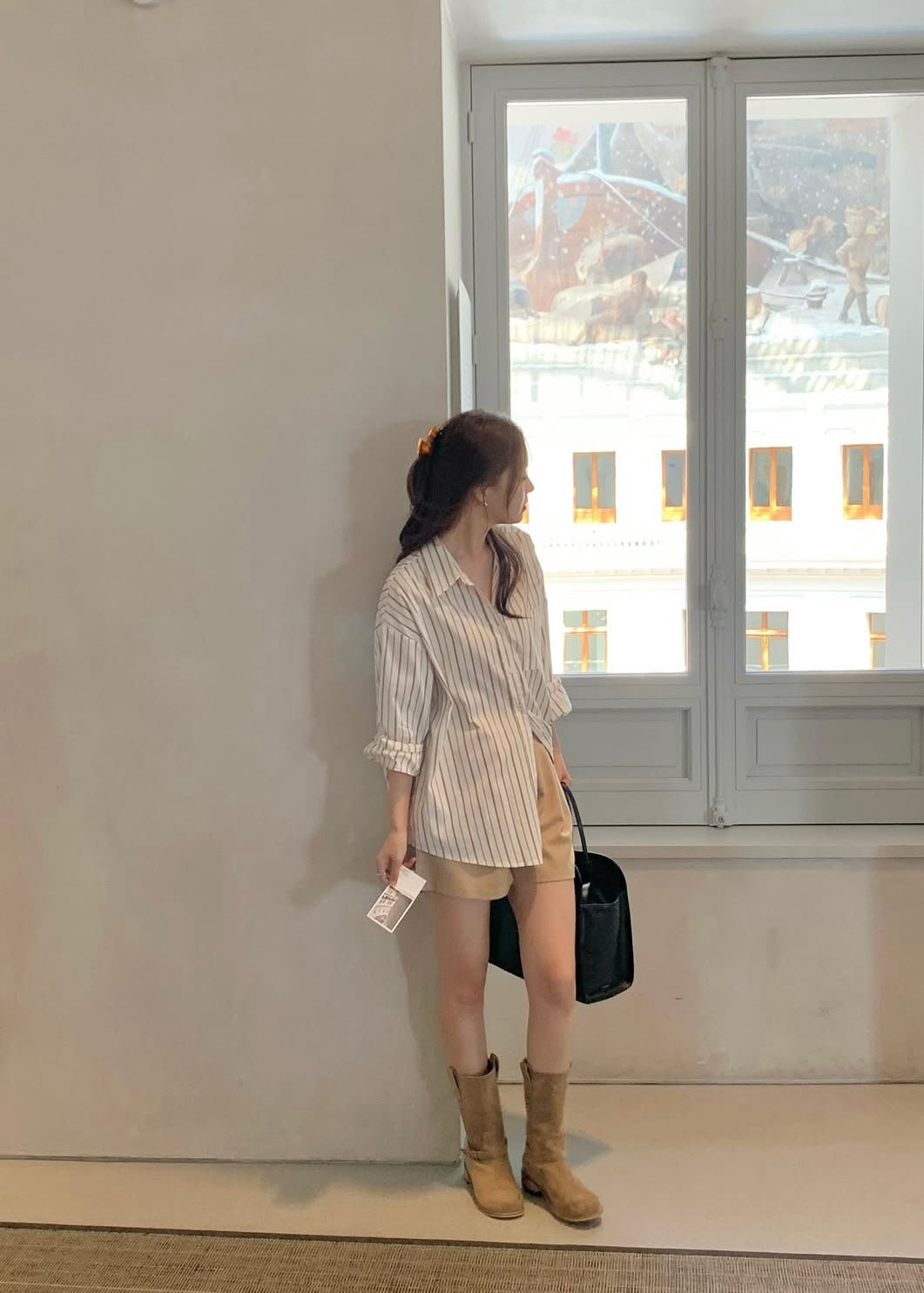 Retro stripes pocket shirt