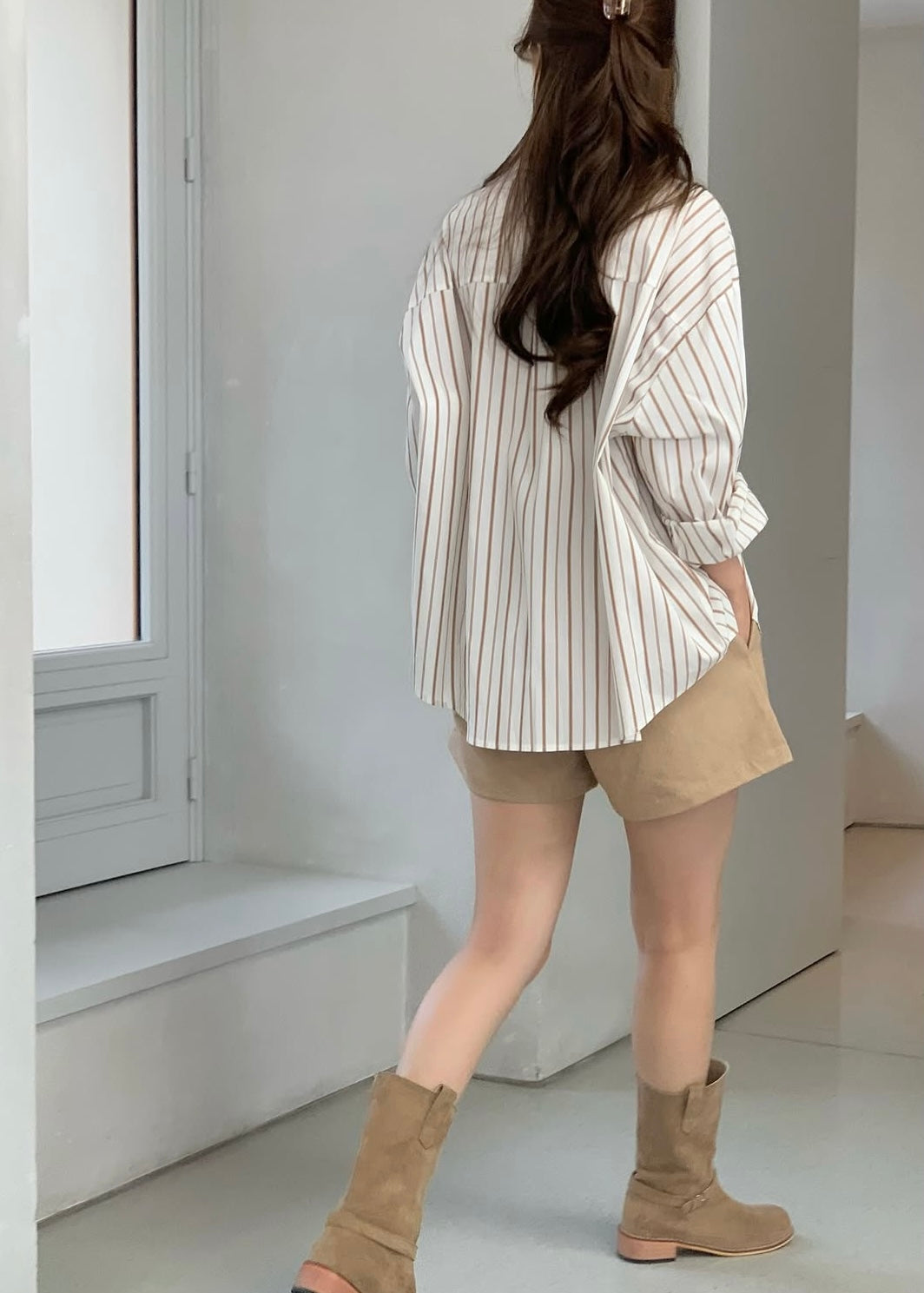 Retro stripes pocket shirt