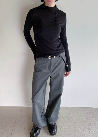 High neck button up tee